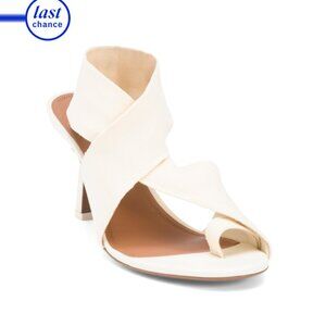 NEOUS Cream Made In Italy Alya Knit Heeled Sandal With Leather Accents
